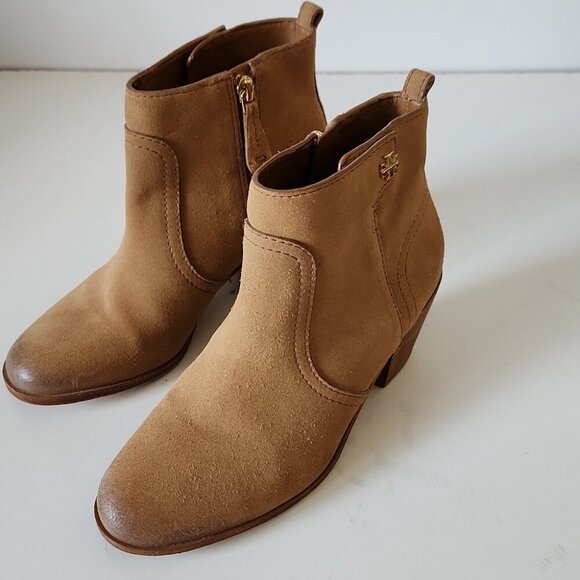 TORY BURCH | suede leather heeled boots size 5M - Picture 2 of 7